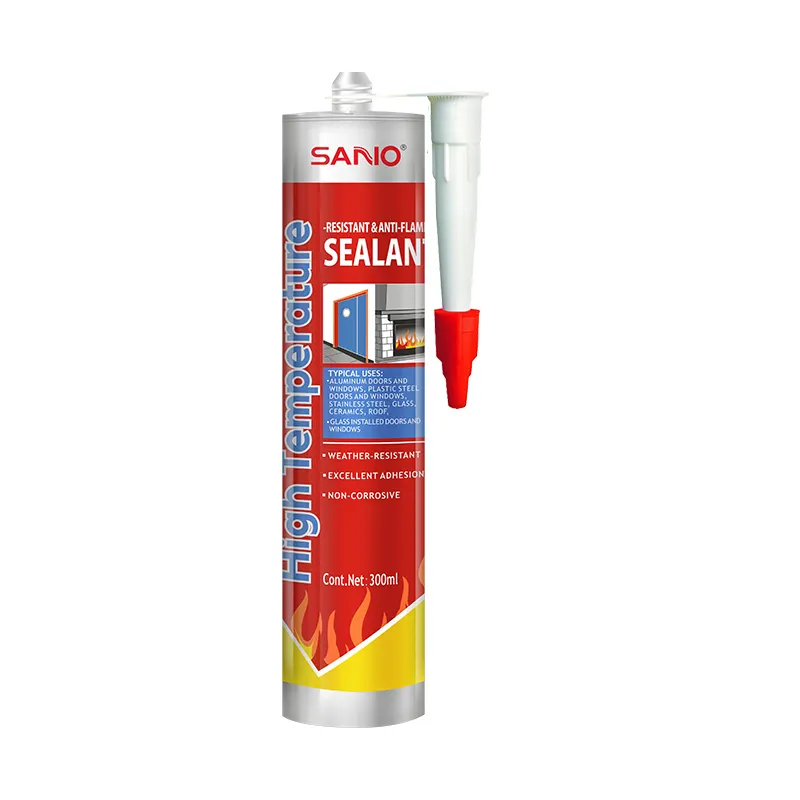 SANVO yüksek sıcaklık yanmaz silikon sızdırmazlık ürünleri isıya dayanıklı beyaz/kırmızı/siyah yangın geciktirici dolgu macunu