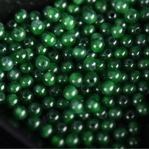 Collar de cuentas redondas de color verde sol, pulsera de accesorios de color verde imperial de calidad hielo, cadena de cuentas, jadeíta natural de grado A - Product Image 3