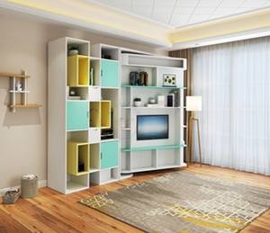 سرير حائط دوار قابل للطي من طراز Murphy مع طاولة قابلة للطي، تصميم ذكي متعدد الوظائف وأثاث عصري مخفي، طقم أثاث غرفة نوم قابل للطي - Product Image 4