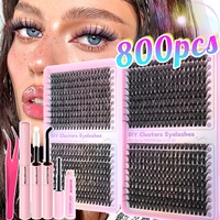 Extensions de cils professionnelles 5D Spikes Fairy Flora, 1er éventail automatique, cils C D Curl 0,07 mm, extensions de cils faciles à poser en éventail, plateau
