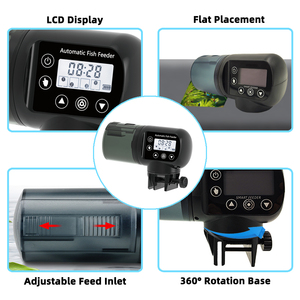 Super Mute 200Ml Capaciteit Lcd Smart <span class=keywords><strong>Fish</strong></span> Feeder Top Voeding Zwarte Automatische Vis Feeder Voor <span class=keywords><strong>Aquarium</strong></span> Tank - Product Image 2