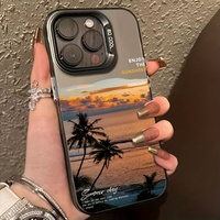 Coque de téléphone portable Imd de luxe ultra-mince pour iPhone 17 Pro Max une coque de téléphone transparente avec un design de cocotier