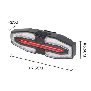 Feu arrière de vélo à télécommande sans fil avec clignotants gauche et droit, rechargeable Type-C, pour la conduite nocturne - Product Image 2