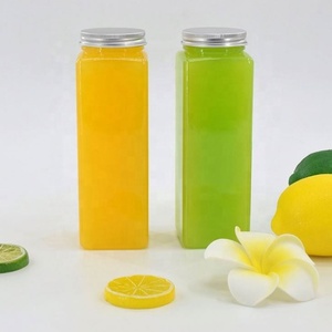 2026 Wholesale 8oz 12oz 16oz clear Food Grade Pet square Beverage <b>Plastic</b> Juice and Water PET Bottle With <b>Cap</b> - Product Image 4
