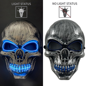 Wholesale PVC Skull Full Face <strong>Mask</strong> Luminous LED Halloween Cosplay Horror 10 Single Colors for Party Glow Halloween <strong>Mask</strong> - Product Image 6