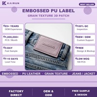 Étiquette en cuir PU gaufré, texture grainée, patch logo 3D pour jeans, veste en denim, pantalon de survêtement, sac, personnalisable