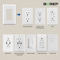 Barep usine blanc UL évalué vis électrique/couvercle de sortie sans vis prise interrupteur visage plaques murales