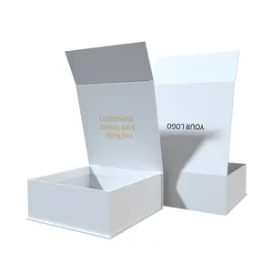 Wholesale Beauty Cosmetic Packaging Box Skincare Boxes With Foam Insert Customized Logo Print Flip Rigid Paper Box