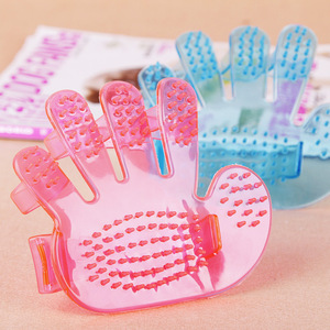 ถุงมืออาบน้ำสัตว์เลี้ยงแบบแข็งแรง TPR สีผสม แปรงนวดห้านิ้ว สำหรับกรูมมิ่งสุนัขและกำจัดขน - Product Image 4