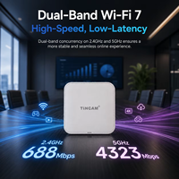 TiNCAM 2.4G y 5G, Punto de Acceso Wifi 7 Inalámbrico para Techo, 5000 Mbps, Doble Banda, Compatible con POE, Punto de Acceso para Montaje en Techo, CPE para Exteriores