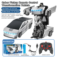 Coche de Carreras de Control Remoto de 2.4G y 4 Canales al por Mayor, Transformación de Deformación con una Sola Tecla, Rotación de 360 Grados, Luz, Regalo para Niños, Interior y Exterior
