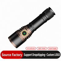 Senter LED 21700 Aluminium Alloy 50W Tipe-C Isi Ulang 5 Mode Lampu Genggam untuk Berkemah