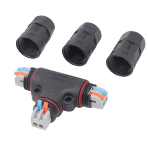 Quick Locking 2Ways <b>Wire</b> Connector M20 Assembly Tee 25A AC Connector IP67 <b>Led</b> <b>Light</b> Waterproof Cable Connector - Product Image 1