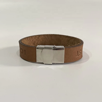 Bracelet en cuir pour homme en acier inoxydable, cordon en cuir multicolore, boucle magnétique, bracelet en cuir de vache, tout respirant