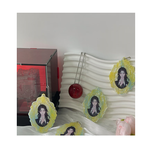 Blancs acryliques Pastel pour la découpe laser Coral Candy Rainbow Color Sublimation Keychain Anime Style Plexiglass Keychain - Product Image 2