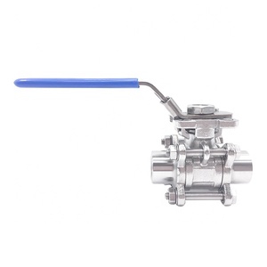 Vanne à boisseau sphérique sanitaire en acier inoxydable 304 de qualité alimentaire, à trois pièces, à plateforme haute, filetage <span class=keywords><strong>BSPP</strong></span>, sans retenue - Product Image 2