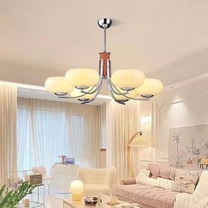 Lustre LED de style scandinave vintage français, taille moyenne, hauteur réglable, installation facile, lumière chaude, salon, chambre à coucher - Product Image 3