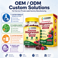 Gommes de glycinate de magnésium 100 mg par portion, saveur fruits rouges mélangés, supplément alimentaire à croquer, flacon de 40 unités pour usage quotidien