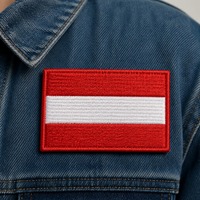 Patch brodé 3D drapeau autrichien personnalisé thermocollant avec dos auto-agrippant pour vêtements de bébé