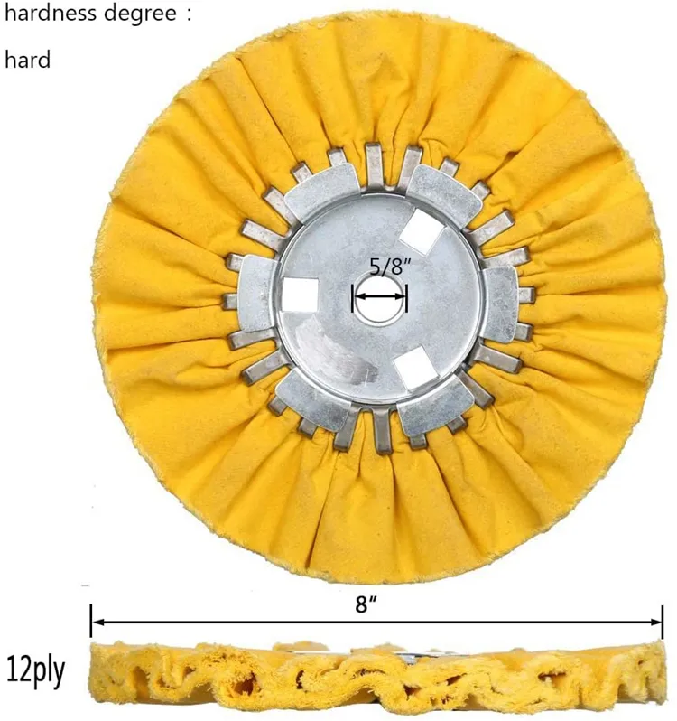 Scottchen 2024 rueda pulidora de flujo de aire 6/8/10 PULGADAS Bias Cloth Buff ruedas pulidoras de aire de hierro fundido para amortiguador de vías respiratorias