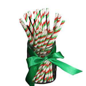 Christmas <b>Paper</b> Straws Disposable <b>Biodegradable</b> Decorative For Parties And Beverages - Product Image 2