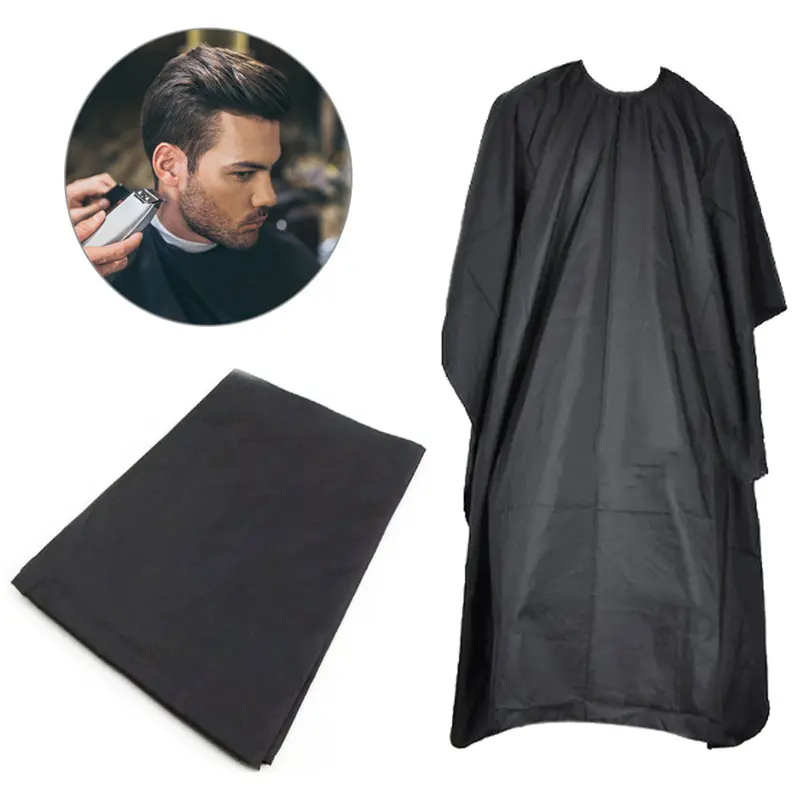 Custom Logo Black Salon Cape Polyester Hairdressing Cape Shawl Professional Hair Cutting Barber Cape