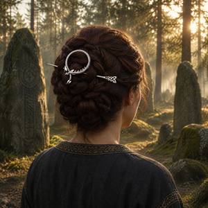 Épingle à Cheveux Viking Dragon Nœud Celtique Vintage Alliage Accessoire Cheveux Cadeau Femme - Product Image 1