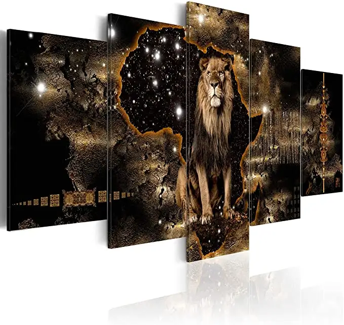 Animal King African Lion Canvas Wall Art Print Home Decoration Painting Art