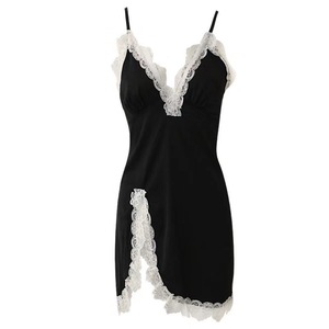 Lingerie sexy une pièce d'été, col en V profond, en tissu résille respirant, sous-vêtements féminins, tenue de nuit pour club, pour femmes, pour jeux érotiques - Product Image 1