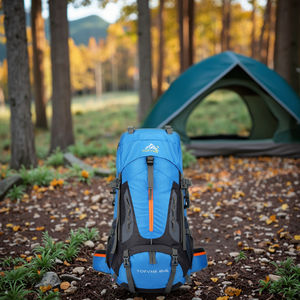 Personalizzato 50L nero leggero zaino da viaggio impermeabile in Nylon in poliestere foderato per l'arrampicata Trekking nei campi di <span class=keywords><strong>montagna</strong></span> - Product Image 5