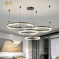 Lustre LED moderne en forme d'anneau pour villa, escalier, salon, salle à manger, décoration intérieure contemporaine sur mesure