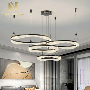 Lámpara Colgante Moderna de Diseño Contemporáneo para Decoración de Interiores, Ideal para Escaleras de Villas, Salas de Estar y Comedores, con Anillo LED - Product Image 3