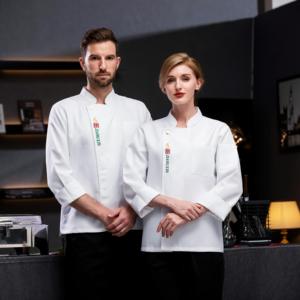 Chef de cocina personalizado Hotel cocina poliéster Chef chaquetas restaurante personalizado negro mujeres Chef uniforme - Product Image 5