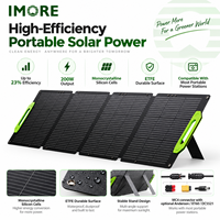 Panneau solaire portable 200W, efficacité 23%, module pliable ETFE avec connecteur MC4 pour camping, camping-car, caravane et stations d'alimentation extérieures