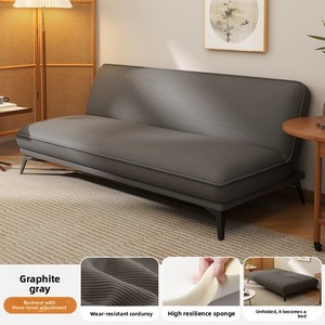 Canapé-<span class=keywords><strong>lit</strong></span> <span class=keywords><strong>pliant</strong></span> en flanelle en forme de L ChangRan, hauteur réglable, inclinable, design minimaliste, multifonctionnel, petite taille - Product Image 4