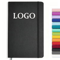 Agenda promotionnel personnalisé LOGO 2026 A5 avec sangle élastique, journal, carnet noir, couverture rigide, logo imprimé, carnet de notes