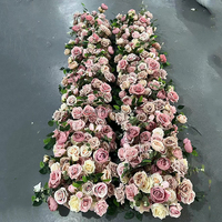 Guirlande de fleurs artificielles roses en soie de haute qualité RF11 pour décoration romantique de mariage et événements, rangée de fausses fleurs pour table de salle à manger