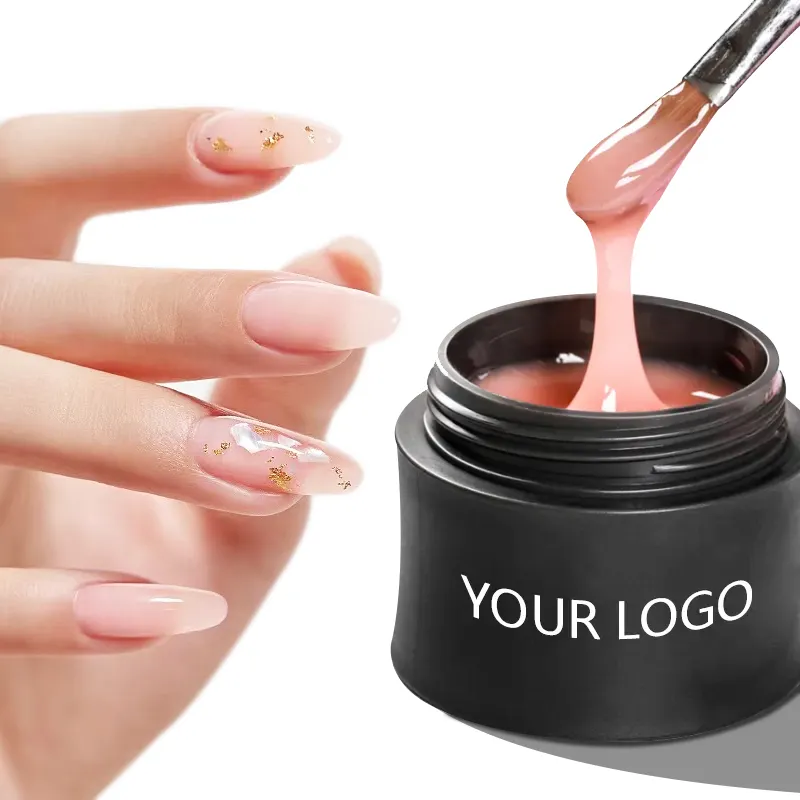 Vente en gros de Gel dur pour ongles, Gel de construction souple, longue durée, Uv, Poly, sans Hema, Extension d'ongle en soie, votre Logo