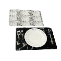Manteles individuales decorativo table décoration tapis marbre restaurant impression pu cuir napperon isolation thermique