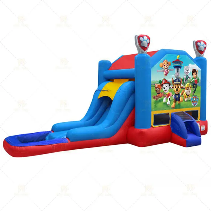 Giocattolo di salto all'aperto festa commerciale castello per bambini divertente gonfiabile casa gonfiabile combo scivolo bagnato/asciutto