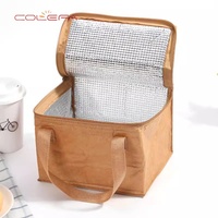 Sac isotherme pliable Colefa avec fermeture éclair, sac en papier DuPont, film aluminium, sac à déjeuner isotherme pour pique-nique en plein air, sac à déjeuner en papier kraft, sac à déjeuner bento
