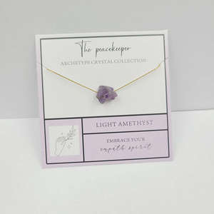 Collana con Cristalli Grezzi Irregolari, Placcata in Oro 18k, Gioiello Curativo per Donne con Carta, Regalo Minimalista - Product Image 4