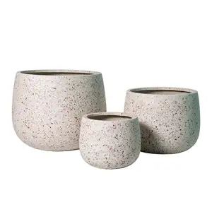 Luxo Qualidade Vaso resina terrazzo potes, tamanho fora personalizado moderno design branco suculento pot plantador