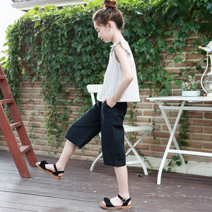 Pantalons à jambes larges, pantalons palazzo et gilets pour enfants, vente chaude, vêtements pour filles, ensembles de vêtements pour enfants, achat en gros de Chine - Product Image 2