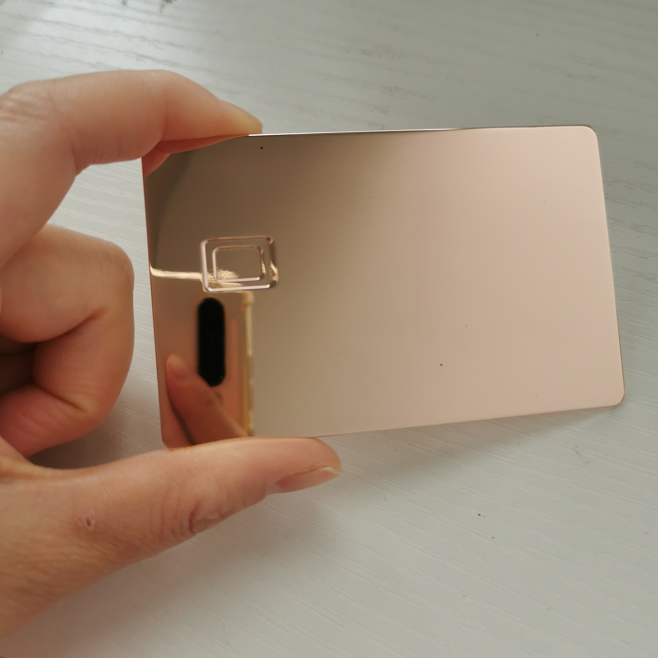miroir en or rose
