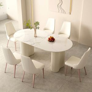 <span class=keywords><strong>Dubai</strong></span> French Cream Wind Rock Plate <span class=keywords><strong>Table</strong></span> Light Luxury Modern Wabi-sabi Family <span class=keywords><strong>Table</strong></span> Small Oval <span class=keywords><strong>Table</strong></span> - Product Image 6