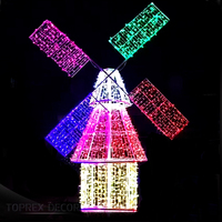 Taille personnalisable 3D grand pain d'épice Commercial décoration de vacances de noël ornement petites maisons modélisation Led motif lumières