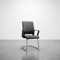 Chaise de bureau en cuir PU de style design moderne avec cadre en aluminium et siège pivotant pour la maison, le bureau, l'école, l'hôpital, l'hôtel