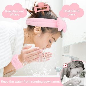 Juego de 5 Diademas y Pulseras para Spa con Pinzas para el Cabello - Diademas y Pulseras para Lavar la Cara y Cuidado de la Piel - Product Image 3