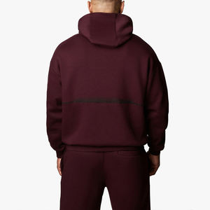 Classic Men's 100% Cotton Knitted Quick Dry Tracksuit with Seamless Fusing for Casual Winter Print Hoodie <b>Top</b> Pants - Product Image 4